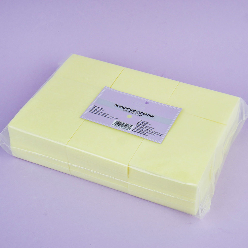 Безворсовые салфетки TUFI profi Жёлтые 4x6 см 540 шт (0104416)