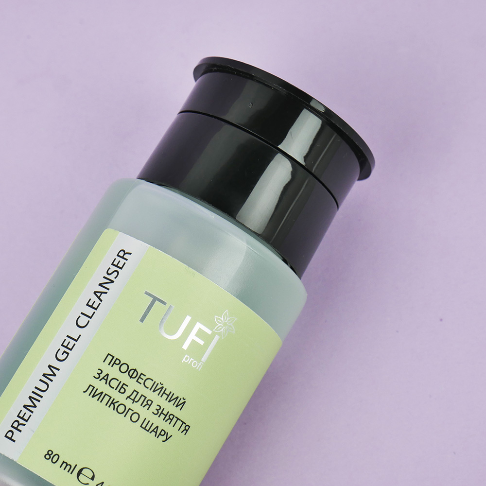 Рідина для видалення липкого шару TUFI profi Gel Cleanser з помпою 80 мл (0311353)