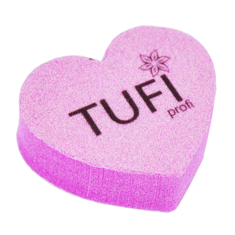 Бафик TUFI profi PREMIUM мини сердце розовый 100/180 грит 50 шт (0309786)
