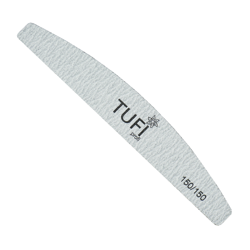 Пилка для ногтей TUFI profi Полукруг Серая 150/150 грит 17.8 см 1 шт (0308068)
