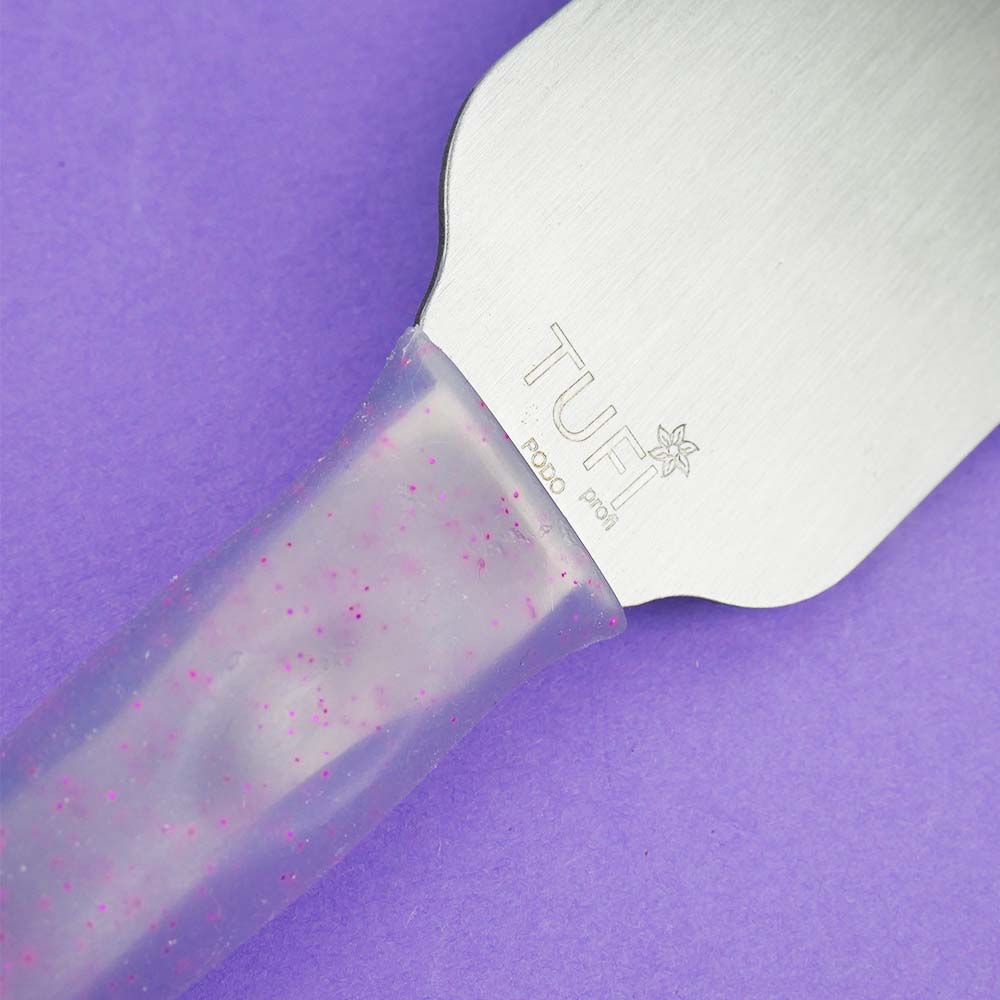 PODO TUFI profi PREMIUM metallic pedicure base file with silicone handle with changeable files 80/180 grit (0300685)