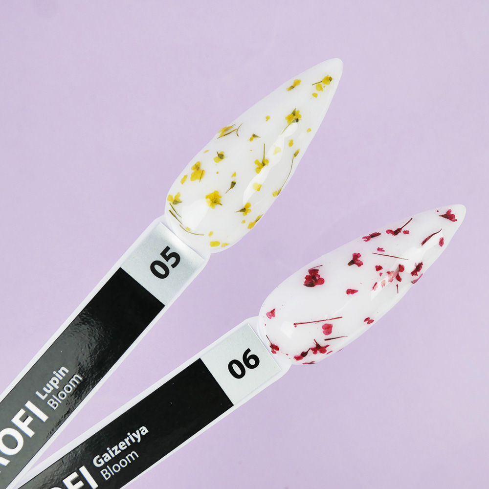 Gel polish TUFI profi PREMIUM Bloom 05 with dried lupine flowers 5ml (0311126)