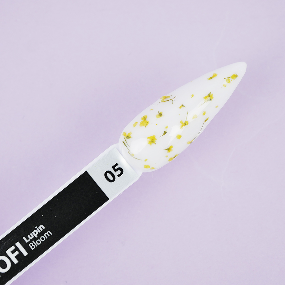 Gel polish TUFI profi PREMIUM Bloom 05 with dried lupine flowers 5ml (0311126)
