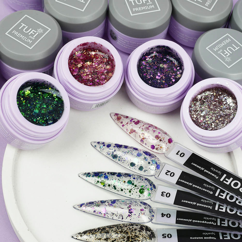 Гель-лак TUFI profi SPARKLE 02 Фиолетовый бриллиант 5 мл (0243529)