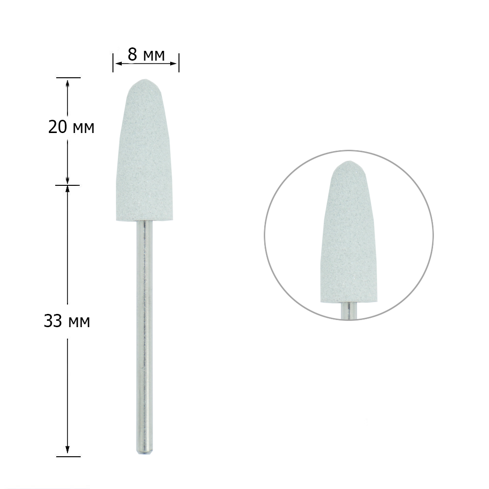 Silicone polisher TUFI profi PREMIUM rounded cone, medium grade, gray
