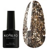 Гель-лак KOMILFO Liquid Glam Gel №LLG003 золото с блестками 8 мл (626003) - Фото №1