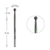Фреза для маникюра TUFI profi Алмазная Шар 801 001 035G 3.5 мм Зелёная Насечка (0132363) - Фото №1