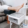 Вытяжка AIR MAX Pantera для педикюра белая с серебром с фильтром и педикюрной белой подставкой, подушка черная - Фото №5