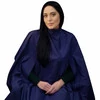 Накидка с прорезью для рук на кнопках темно-синяя (NI4903) - Фото №1
