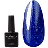 Гель-лак KOMILFO DeLuxe Series №G021 синий с серебристыми блестками 8 мл (101021)