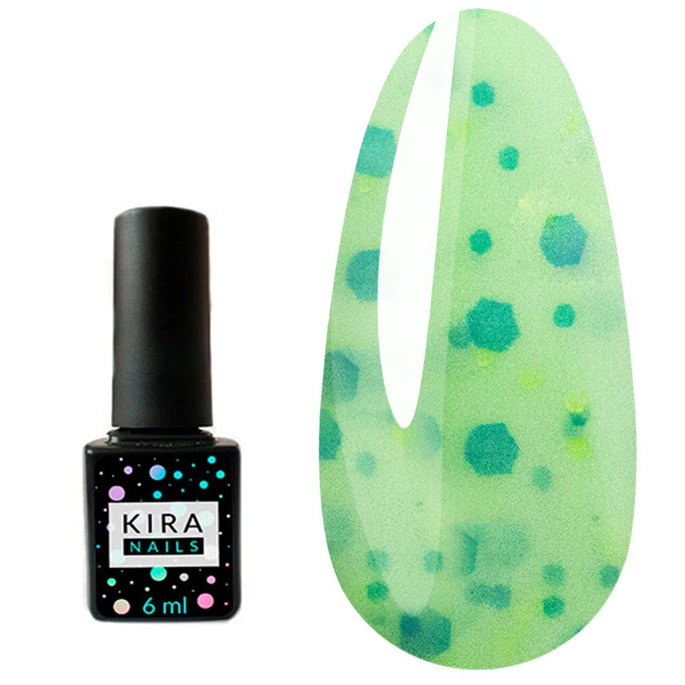 Гель-лак KIRA Nails Yoghurt Boom! №006 зеленое яблоко с неоновыми частичками 6 мл (369006)