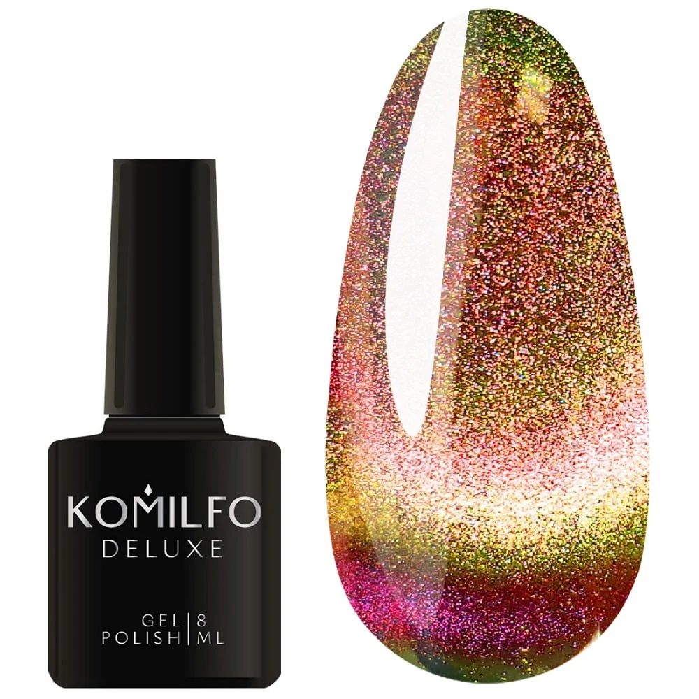 Гель-лак KOMILFO 9D Cat's eye 001 кораллово-оранжевый 8 мл (919191) - Фото №1