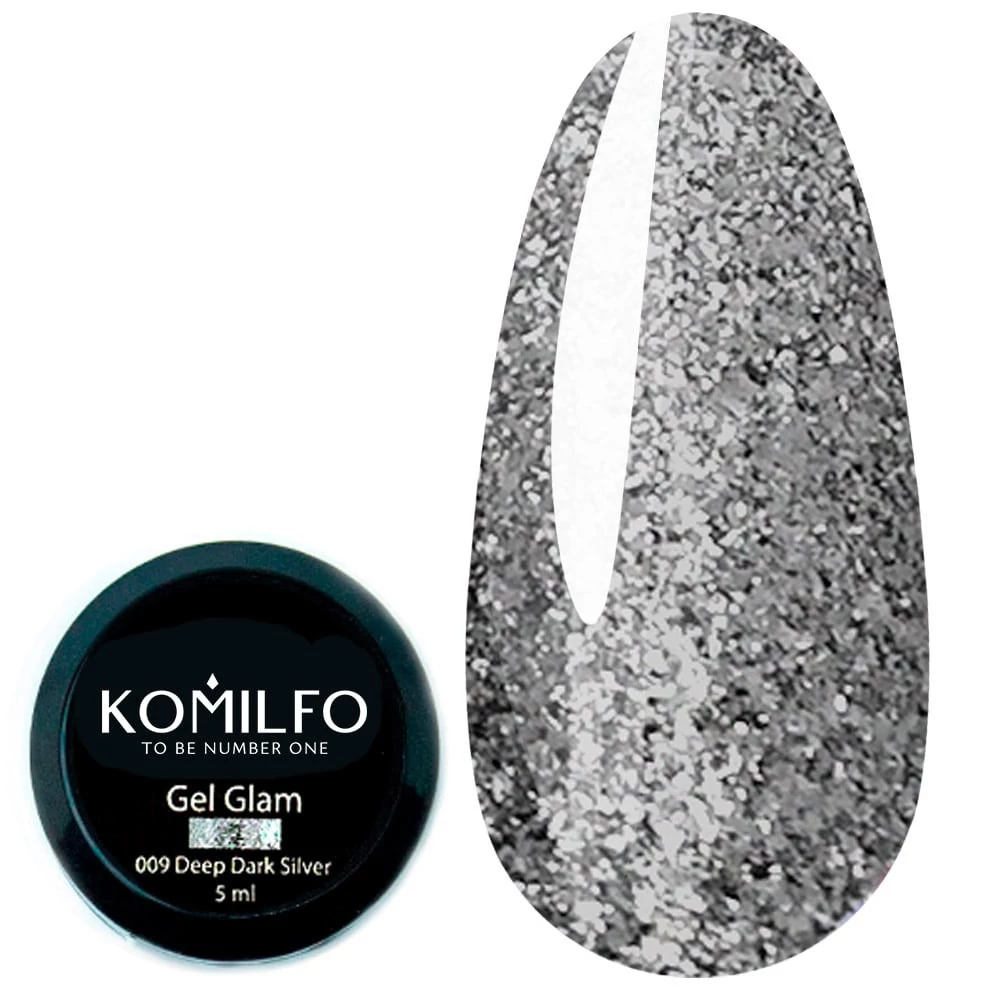 Komilfo Glam Gel №009 Deep Dark Silver 5 мл