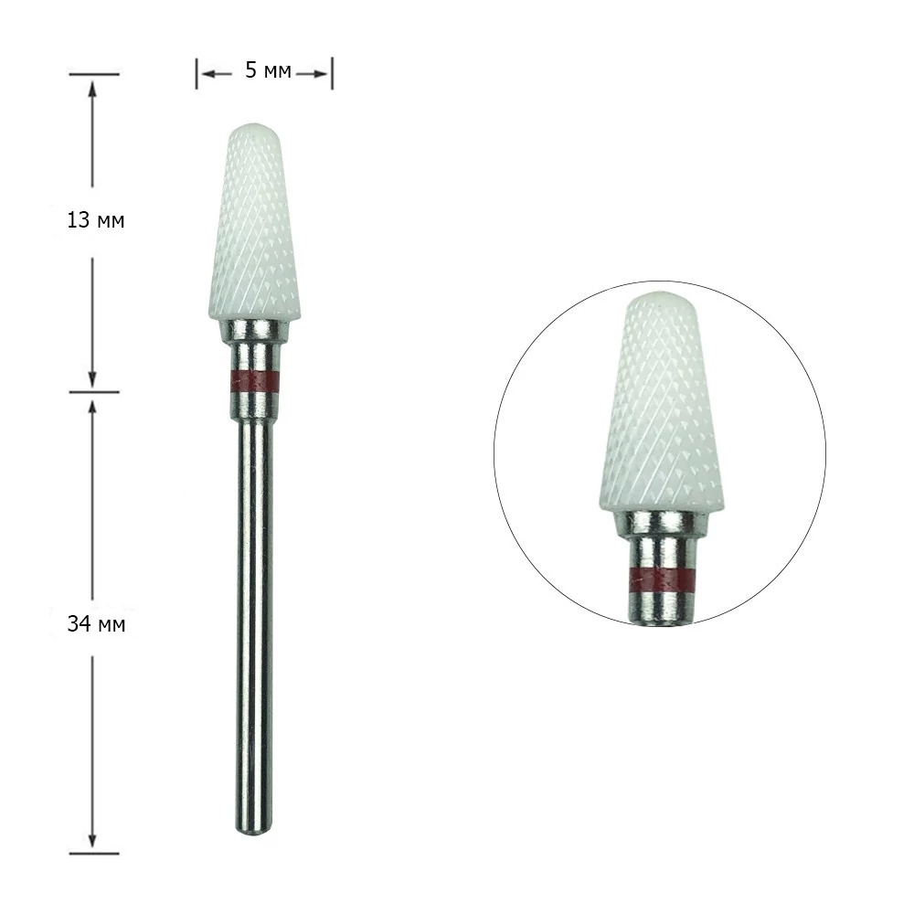 Фреза керамическая для маникюра Nisima Ct 704 fK сменная 1 шт красная насечка