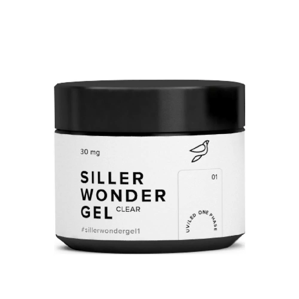 Гель для наращивания Siller UV/LED One Phase Wonder Gel №01 прозрачный 30 мл (Clear) (u0000008786) - Фото №1