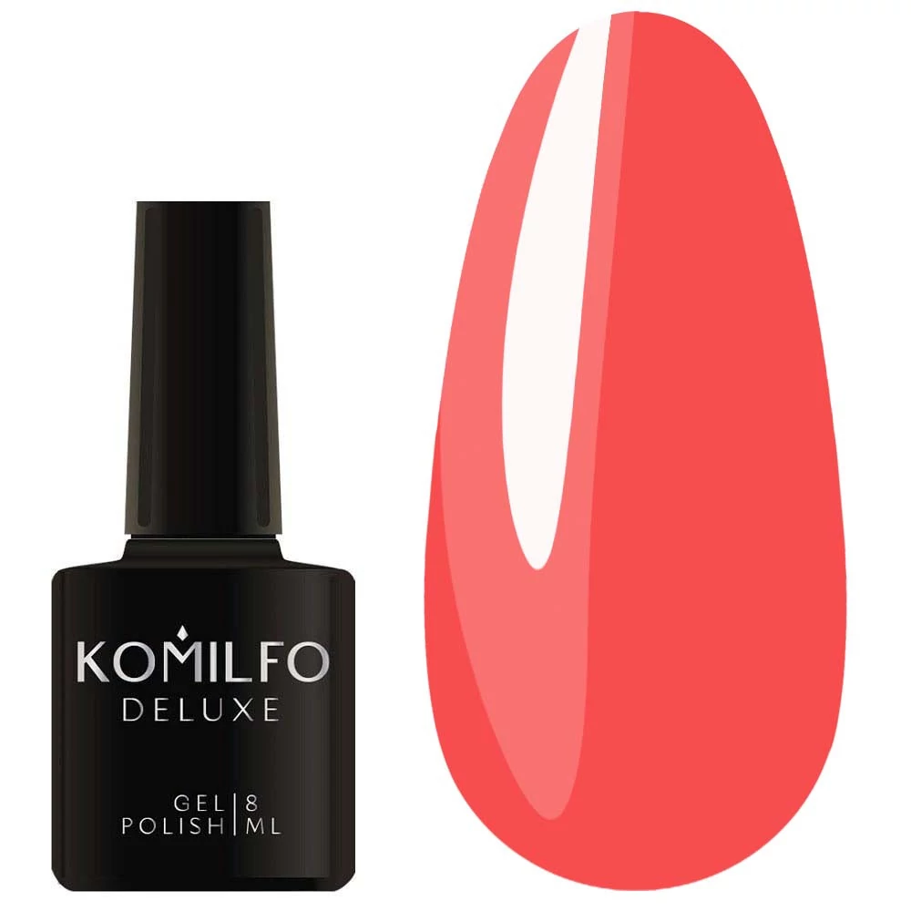 Гель-лак KOMILFO Kaleidoscopic Collection K022 светлый коралловый неоновый  8 мл(717022) - Фото №1
