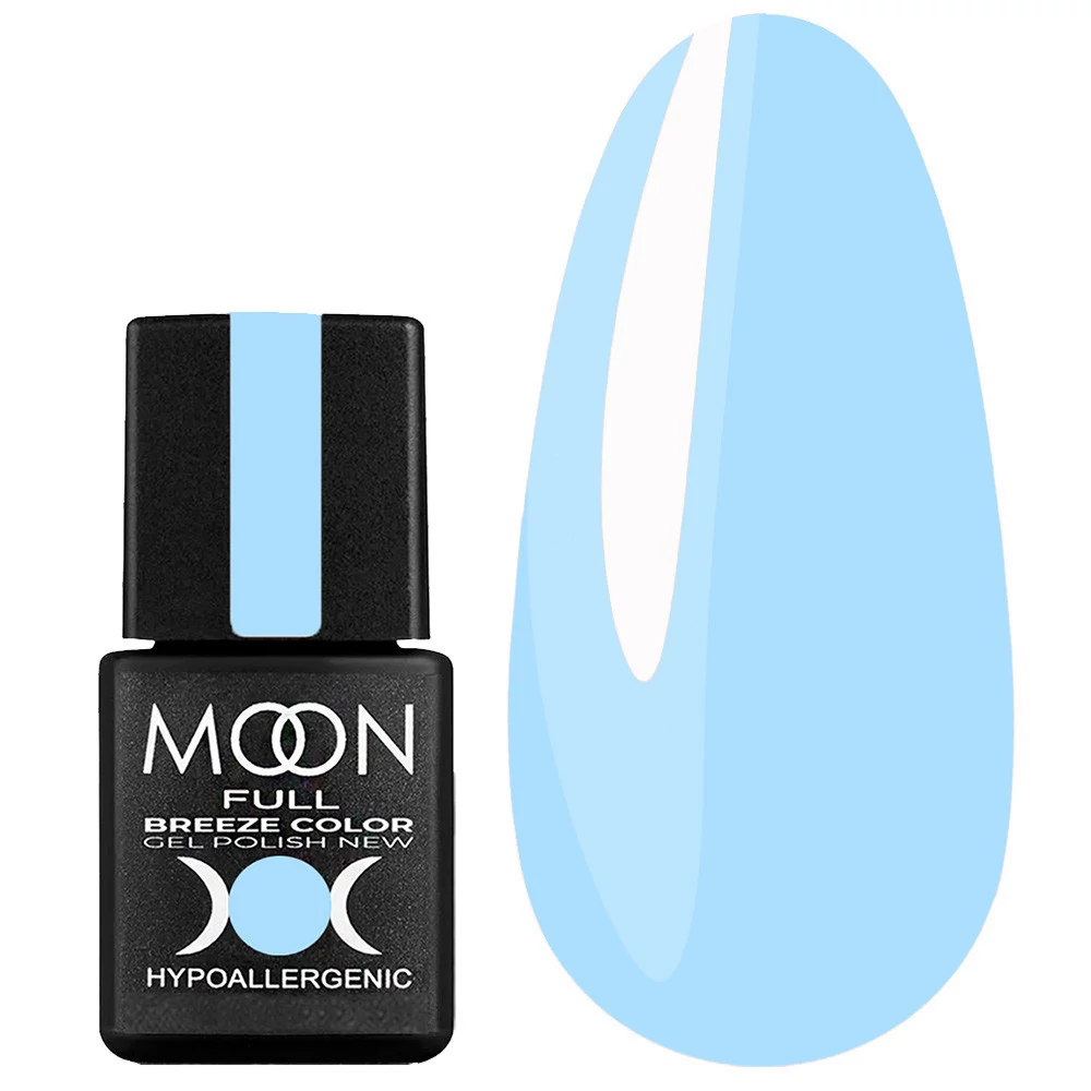 Гель-лак MOON FULL Breeze color №417 ярко-голубой 8 мл (5908254191282) - Фото №1