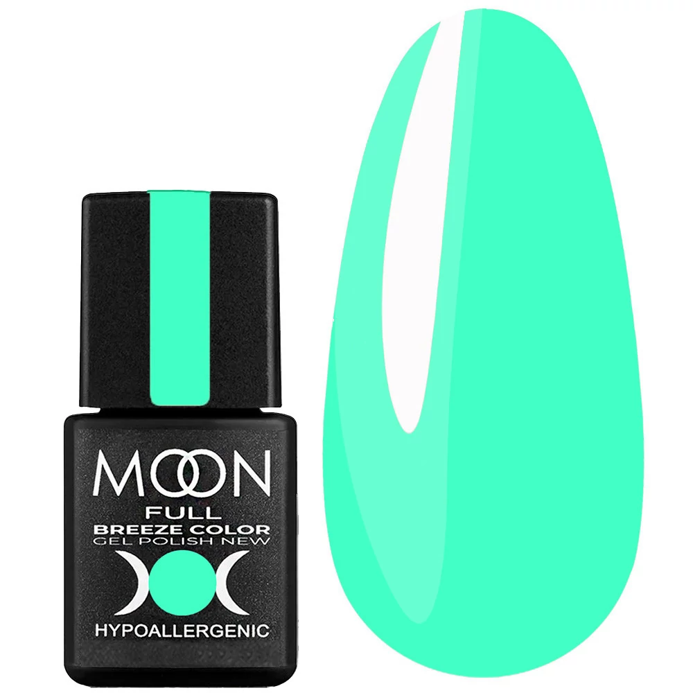SALE Гель-лак MOON FULL Breeze color №423 светлый бирюзовый 8 мл (5908254191343) - Фото №1