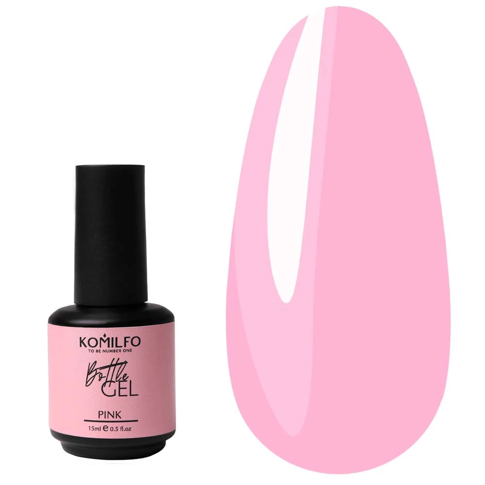 Гель для ногтей Komilfo Bottle Gel Pink розовый 15 мл (980156) - Фото №1