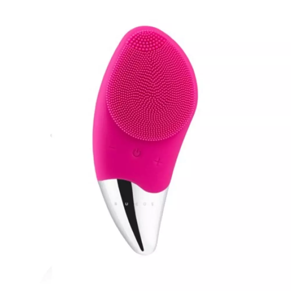 Щетка для очищения лица-BUCOS Sonic Facial Brush S1, силиконовая, розовый - Фото №1