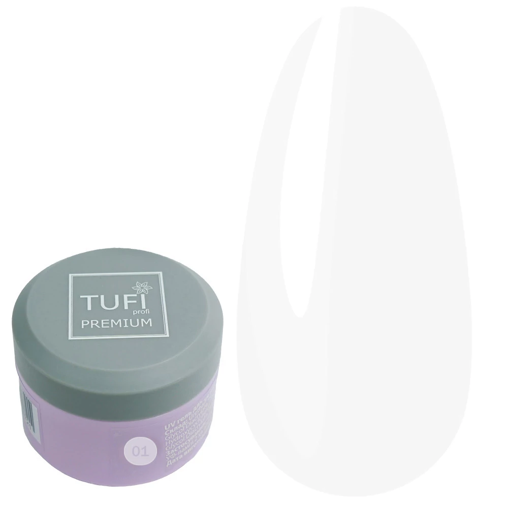 Гель для наращивания TUFI profi PREMIUM GEL 01 Clear 30 г (0105925) - Фото №1