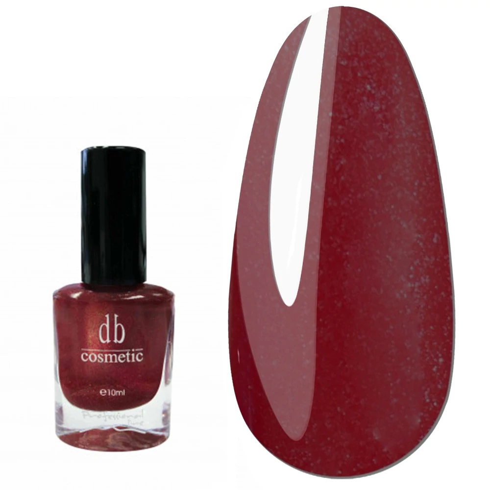 Лак для ногтей DB Cosmetic Prof Line бордовый металлик 10 мл (00113) - Фото №1