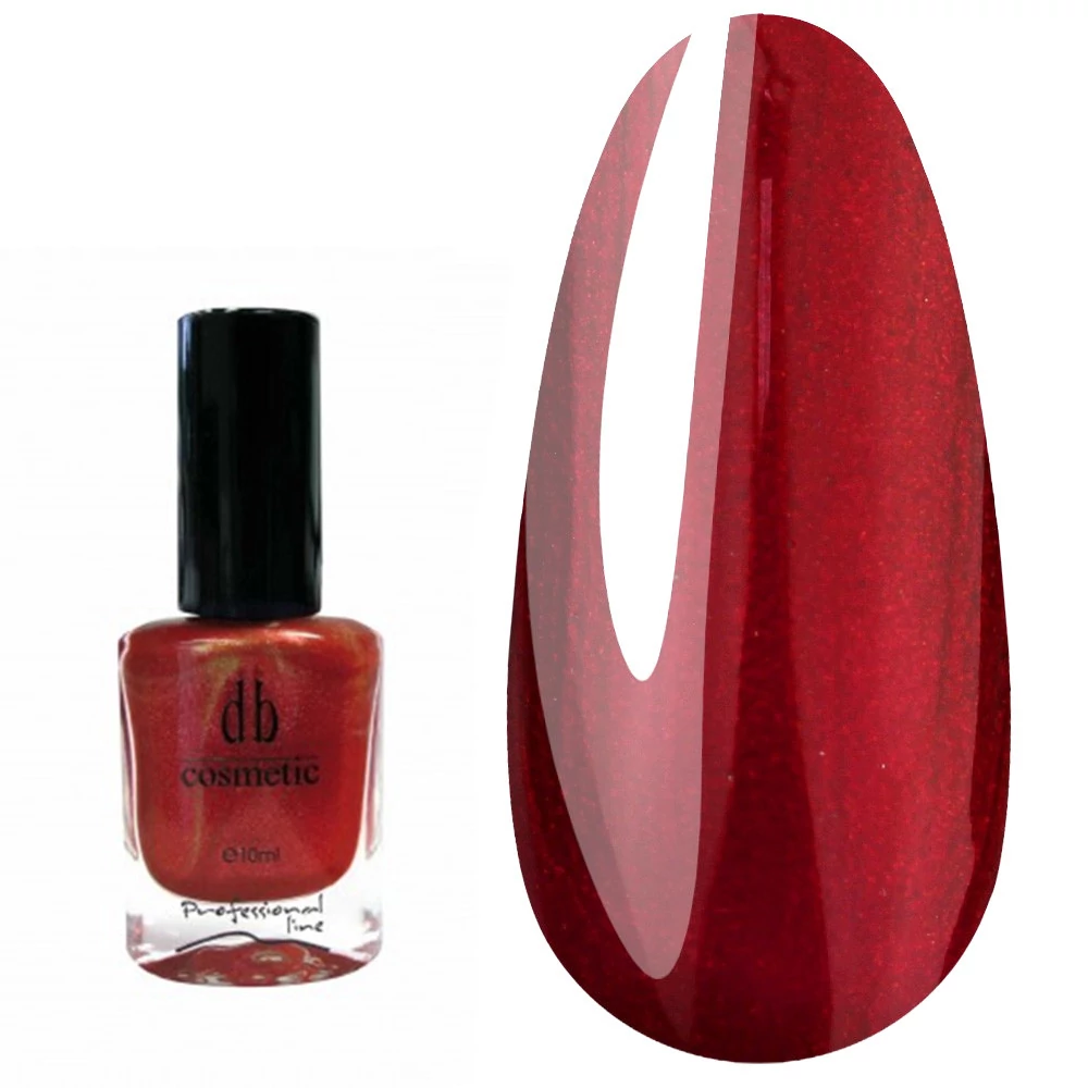 Лак для ногтей DB Cosmetic Prof Line красный с шиммером 10 мл (00152) - Фото №1