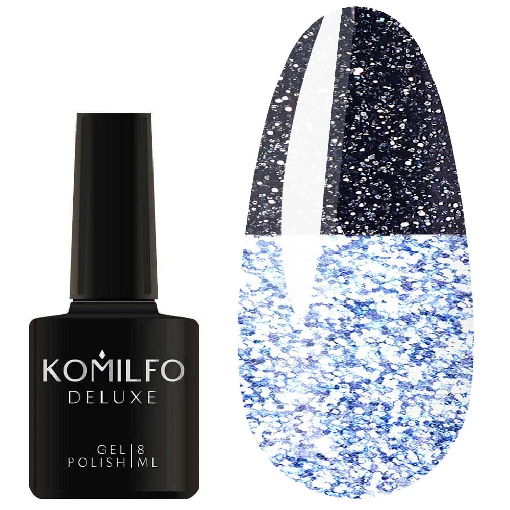 Гель-лак KOMILFO Luminous Collection L007 темный сине-серый светоотражающий 8 мл   (891007) - Фото №1