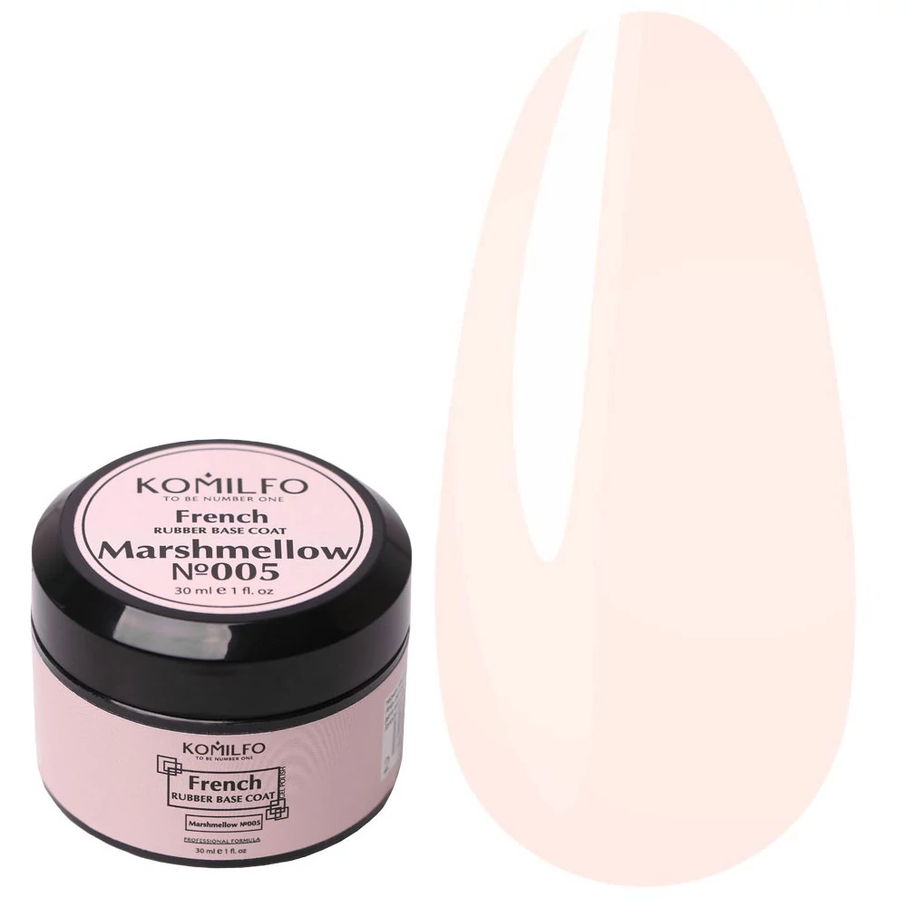 KOMILFO French Rubber Base №005 Marshmellow светло-розовый (без кисточки) 30 мл (808055)