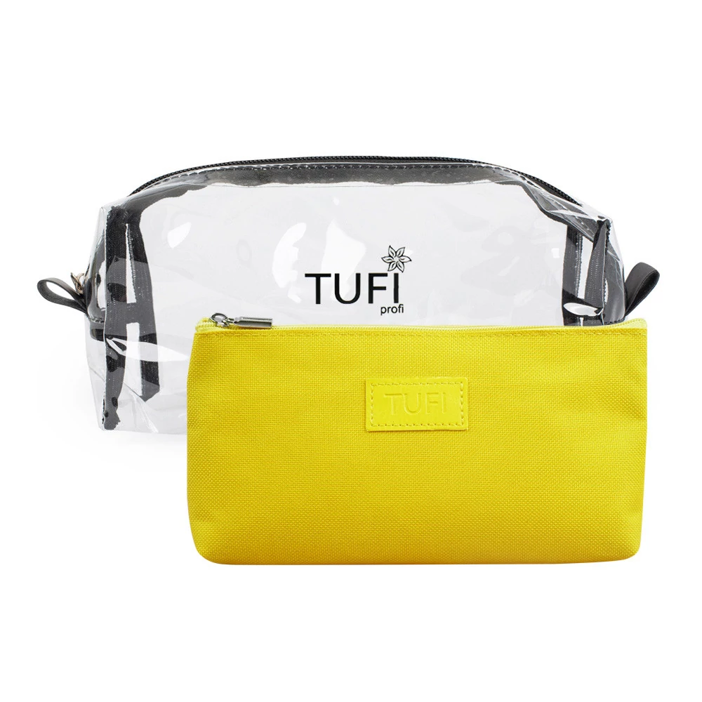 Набор косметичек TUFI profi PREMIUM прозрачная и желтая (0133406) - Фото №1