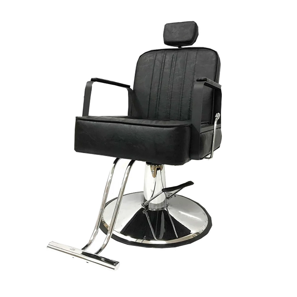 Парикмахерское кресло VELMI Barber Bronx кожзаменитель черный VM02