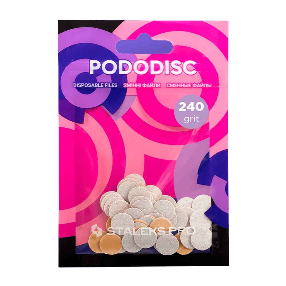Сменные файлы белые PODODISC STALEKS PRO XS 240 грит 50 шт (PDF-10-240w)