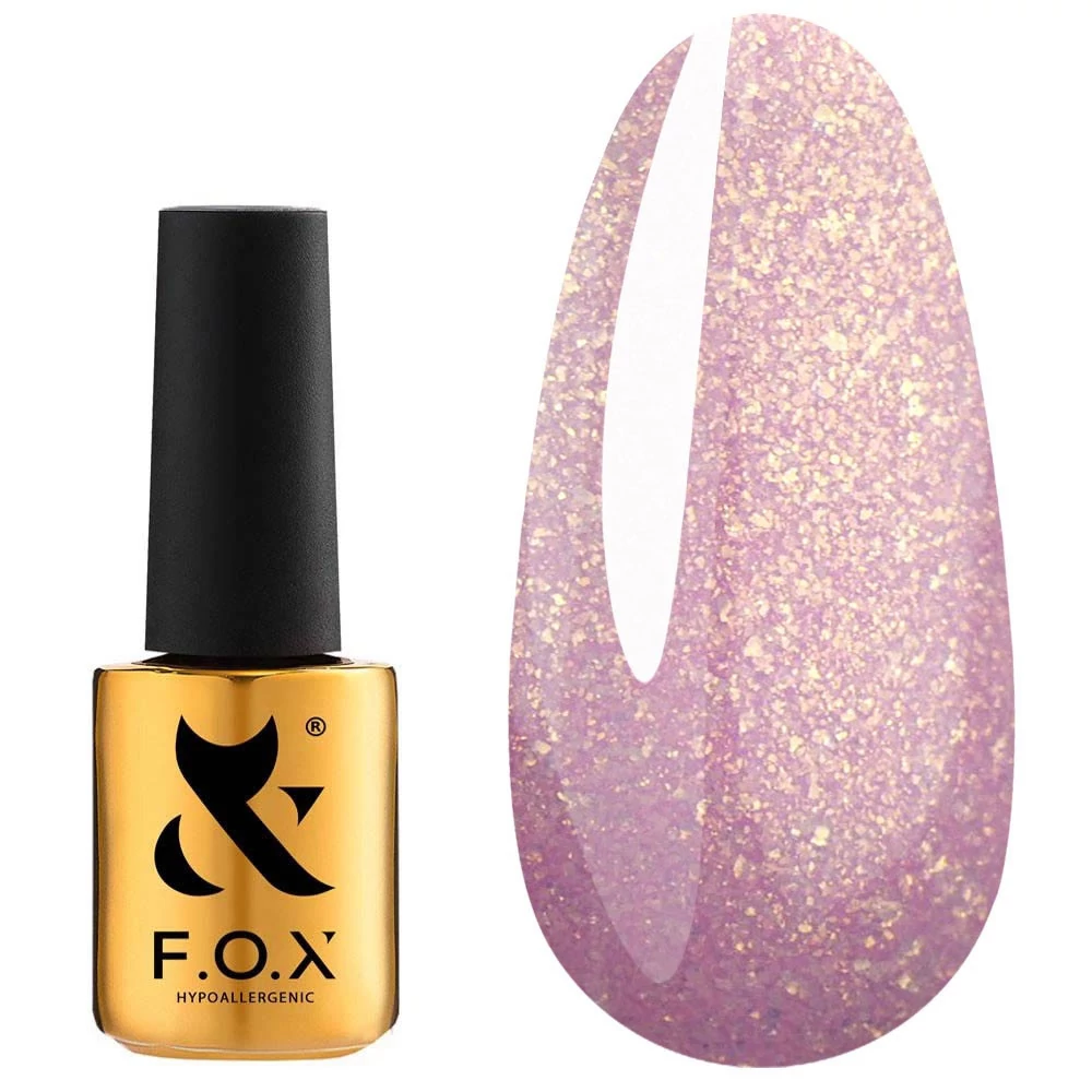 Гель-лак FOX Diamond 002 розовый с золотым микроблеском 7 мл (DC-002)