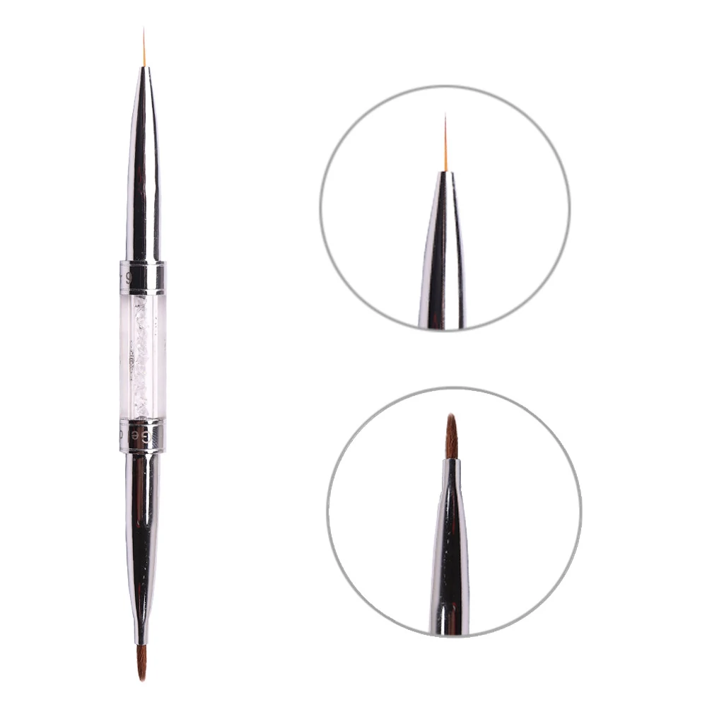 Кисть Komilfo Double Gel oval 6 (Kolinsky)/Liner 9 (Nylon) (2900000007802) - Фото №1