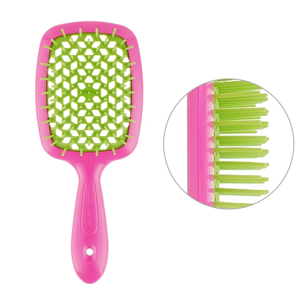 Расческа Janeke Superbrash Small мини салатовый с малиновым