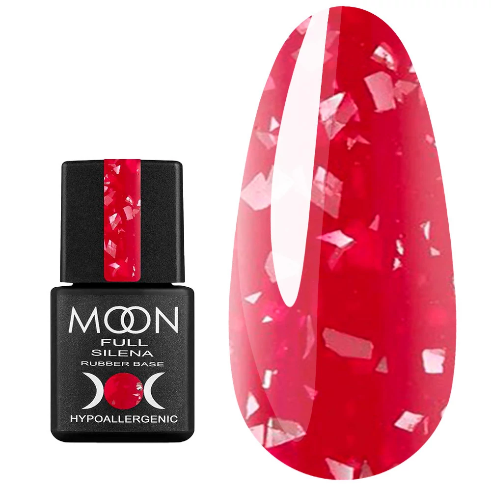 SALE База MOON FULL Silena №2038 с поталью красно-ягодный 8 мл (5905123015212)