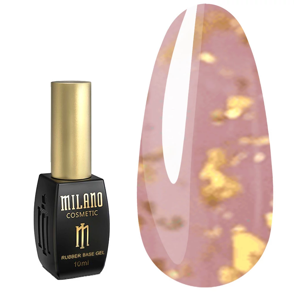 Цветная база MILANO Golden Bloom 2 сиреневый с хлопьями 10 мл (2712000058438)