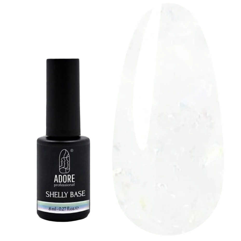 База ADORE Shelly Base Potal 01 Pearly полупрозрачная с голографической поталью 8 мл (2101000051509) - Фото №1