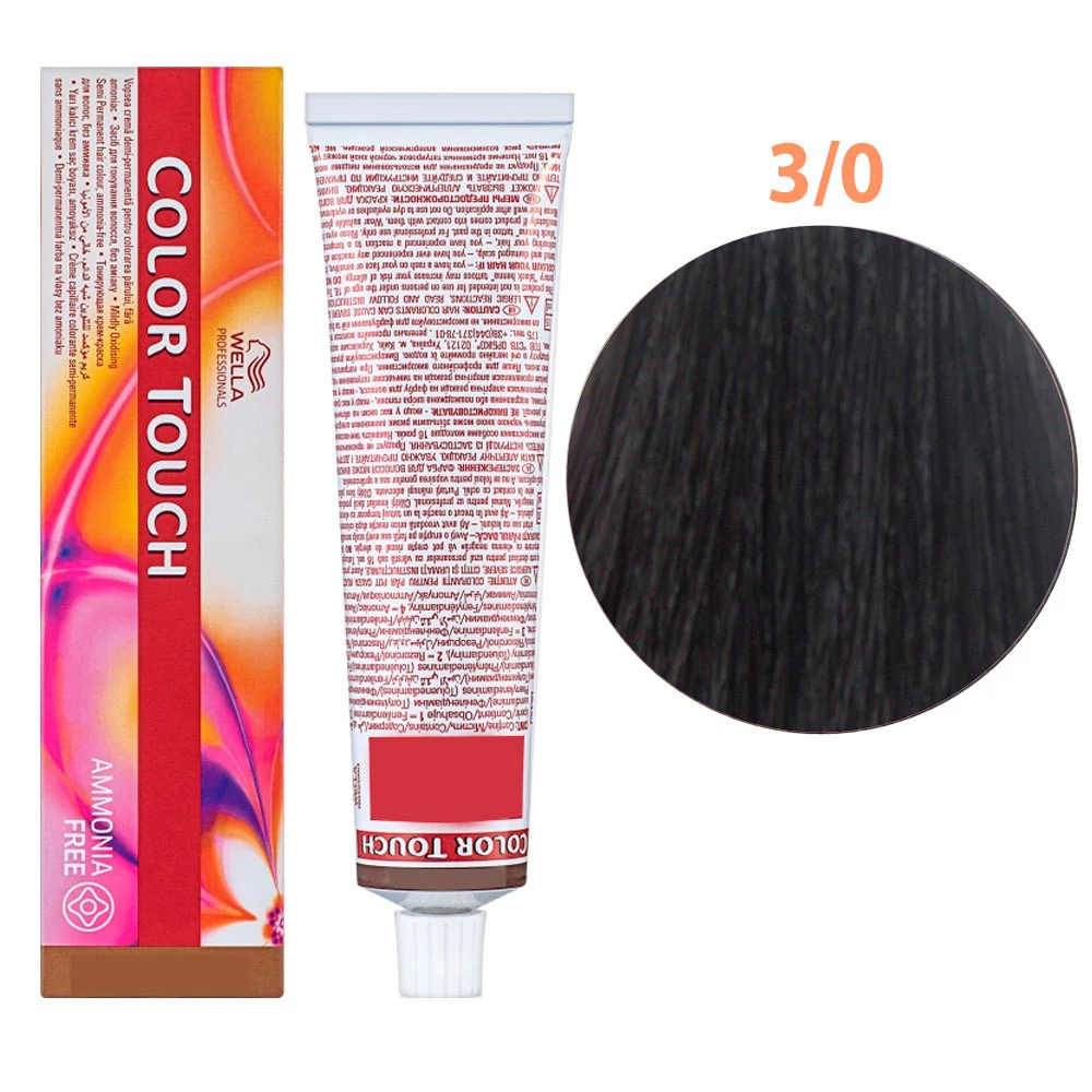 Краска для волос Wella Professionals Color Touch №3/0 темный коричневый (8005610547152)