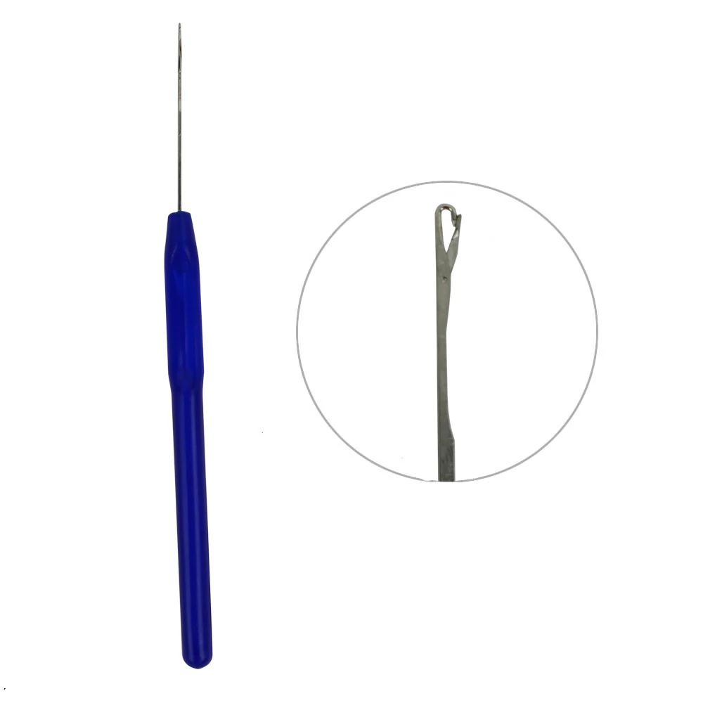 Крючок для наращивания волос пластиковый синий Plastic Hook Needle