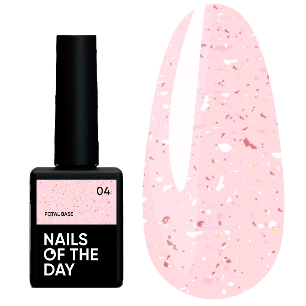 База NAILS OF THE DAY Potal №04 розовый с золотисто-розовой поталью 10 мл (u0000016320) - Фото №1