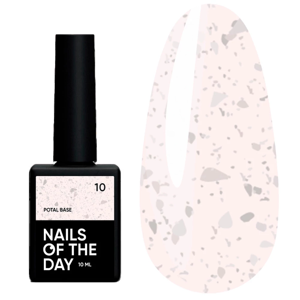 SALE База NAILS OF THE DAY Potal №10 холодный молочный с серебряной поталью 10 мл (u0000016331) - Фото №1