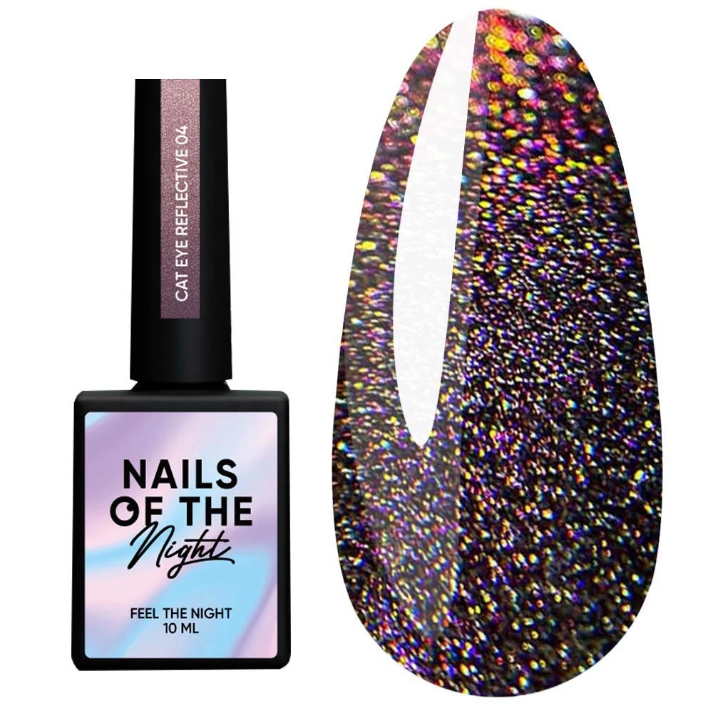 Гель-лак NAILS OF THE NIGHT Cat eye Reflective №04 світловідбиваючий фіолетовий 10 мл (u0000016487) - Фото №1