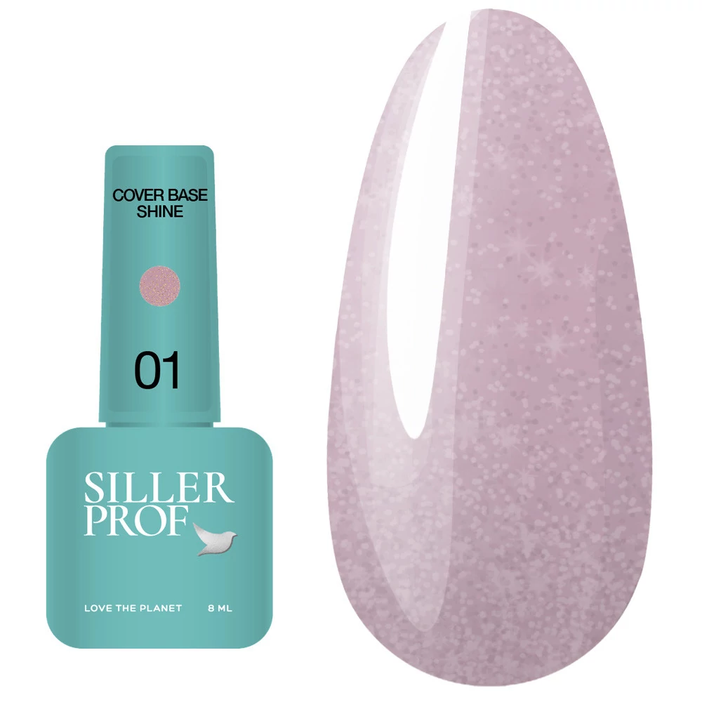 База SILLER Cover Shine №01 нежно розовый с блестками 8 мл (u0000002632) - Фото №1
