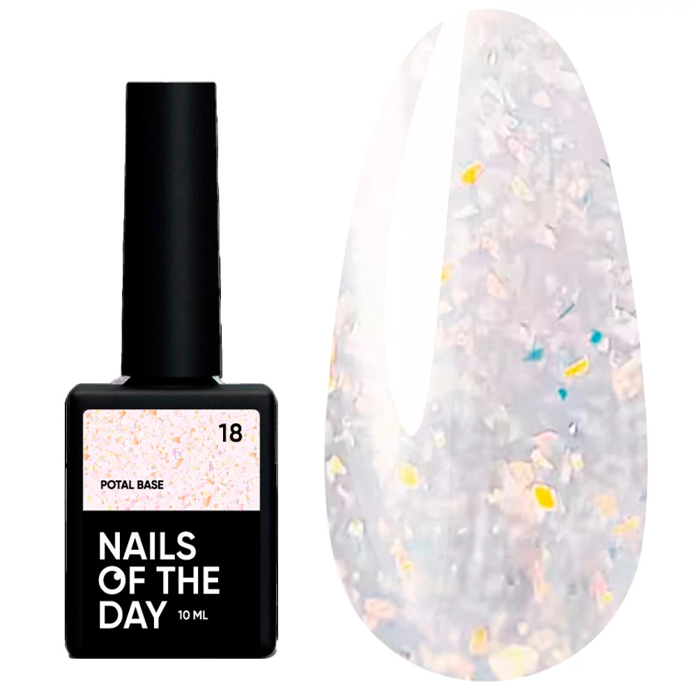 База NAILS OF THE DAY Potal №18 світло-рожевий з жовто-жовтогарячою поталлю 10 мл (u0000016596) - Фото №1