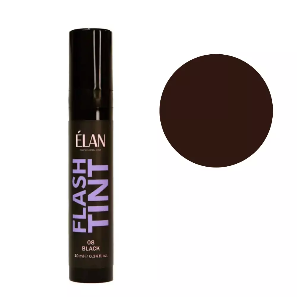 Краска ELAN для бровей и ресниц оклюзивна система Flash Tint 08 black 10 мл - Фото №1