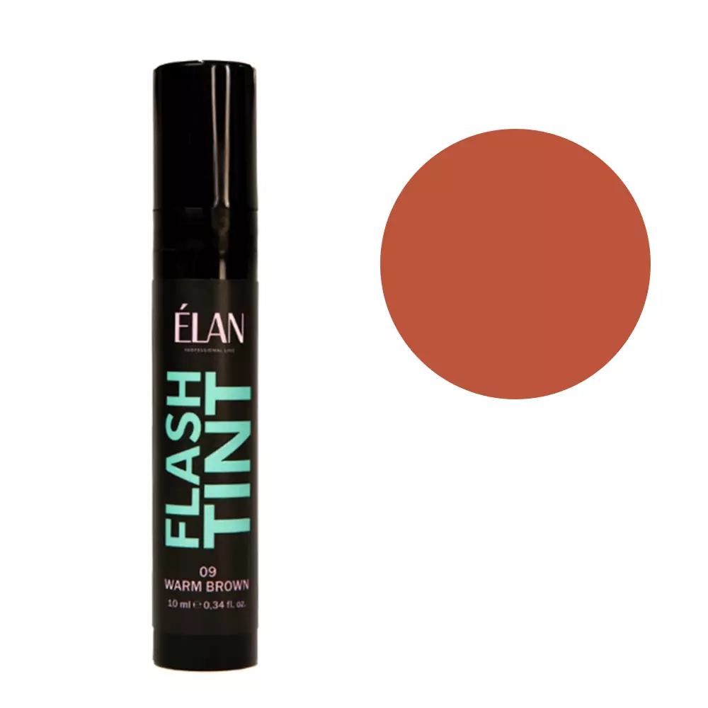 SALE Краска ELAN для бровей и ресниц оклюзивна система Flash Tint 09 warm brown 10 мл - Фото №1