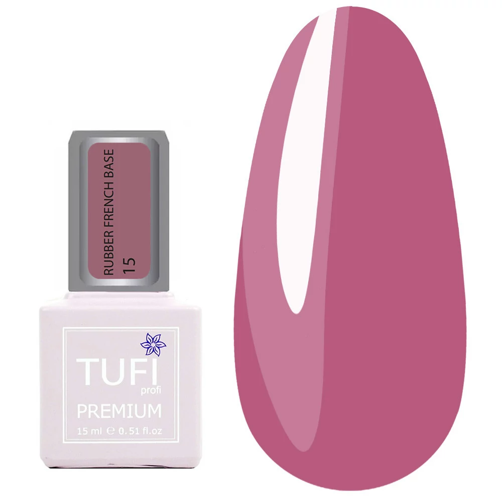 База TUFI profi RUBBER FRENCH BASE 15 Чайная Роза 15 мл (0227151) - Фото №1