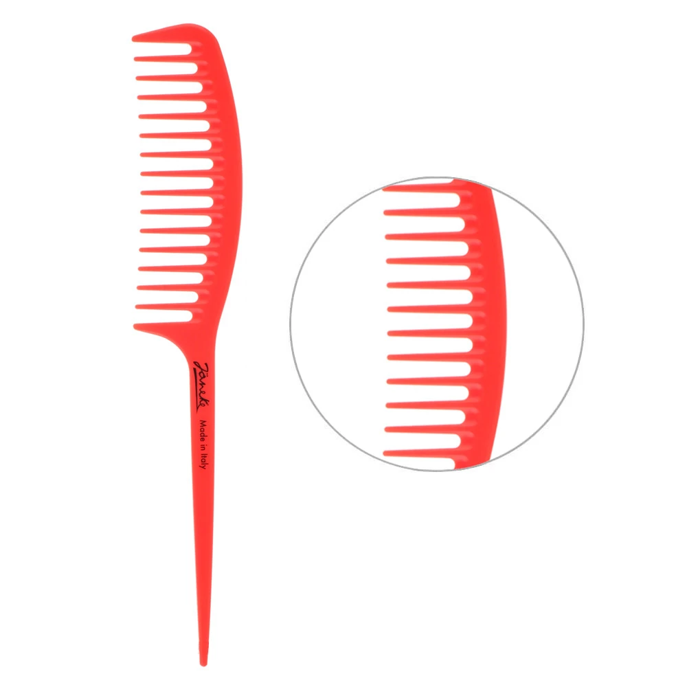Расческа Janeke Fashion Comb с ручкой коралловая
