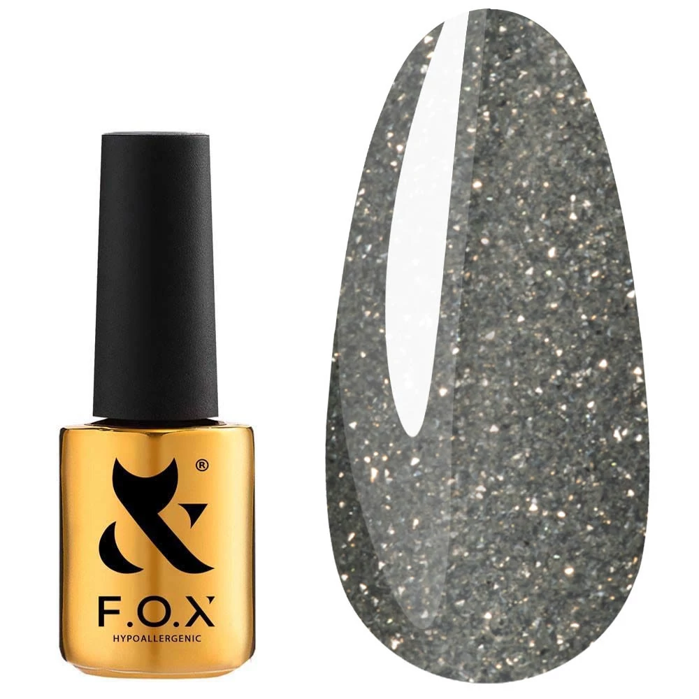 Гель-лак FOX Sparkle №005 серый с шиммером 7 мл - Фото №1